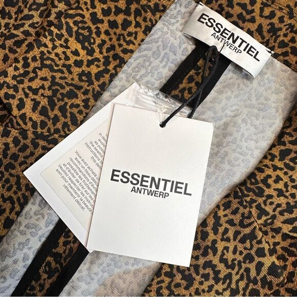 Essentiel Antwerp Tracy Leopard Micro Print Coat Dress - Picture 8 of 16